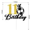 Glitter Soccer 11th Birthday Cake Topper, Football Themed Party Decoration for Kids Boys Birthday Celebration, 11 Years Old Birthday Party Supplies view 2
