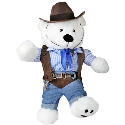 Cowboy Outfit with Brown Hat Clothes for 16 Plush Animals Teddy Bears and Stuffed Animal Clothing