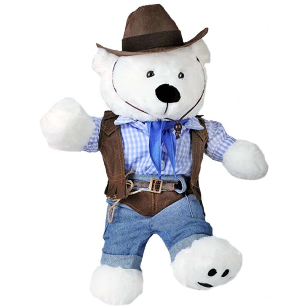 Cowboy Outfit with Brown Hat Clothes for 16 Plush Animals Teddy Bears and Stuffed Animal Clothing