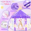 EVOIONOS Purple Princess Tent for Girls, Kids Play Tent with Large Star Lights, Castle Playhouse for Children Indoor Outdoor Games, 55 x 53 inches view 2