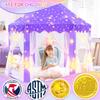 EVOIONOS Purple Princess Tent for Girls, Kids Play Tent with Large Star Lights, Castle Playhouse for Children Indoor Outdoor Games, 55 x 53 inches view 4