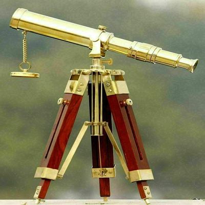 Antique Maritime Brass Telescope with Adjustable Tripod Stand Decorative Telescope for Home & Office