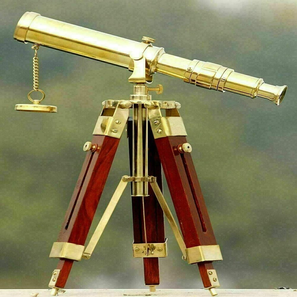 Antique Maritime Brass Telescope with Adjustable Tripod Stand Decorative Telescope for Home & Office