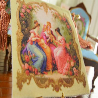 1:12 Victorian Beauties in Rose Garden Miniature Dollhouse Aubusson Tapestry