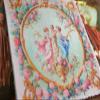 1:12 Dollhouse Miniature Aubusson Tapestry Beautiful Angels in Rose Garden view 1