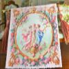 1:12 Dollhouse Miniature Aubusson Tapestry Beautiful Angels in Rose Garden view 4