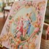 1:12 Cherubs in Rose Floral Stunning Vintage Miniature Aubusson Tapestry view 3
