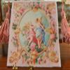 1:12 Cherubs in Rose Floral Stunning Vintage Miniature Aubusson Tapestry view 4