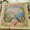 1:12 Stunning Dollhouse Miniature Aubusson Tapestry Castle in Rose Garland view 3