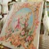 1:12 Angels Gathering Roses Stunning Dollhouse Miniature Aubusson Tapestry view 3