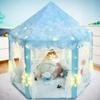 KIXINWA Frozen Princess Tent for Girls, Kids Play Tent with LED Large Snowflake Lights, Castle Playhouse Tent for Children Toddlers Indoor Outdoor Games, 5553 Inches view 4