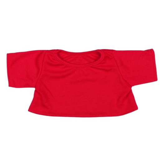 Red T-Shirt for 14-18 Inch Stuffed Animals Plush Crew Neck Tee for Teddy Bears, Plush Toys, and Plushies, Soft Dress-Up Outfit and Gift for Kids