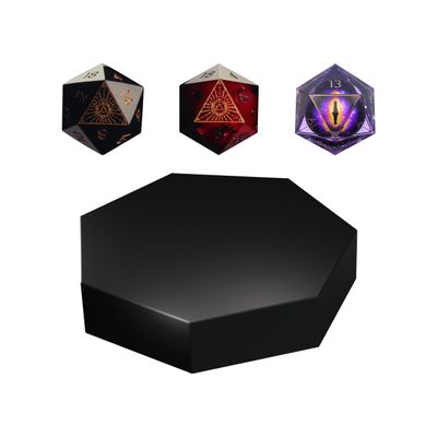 Ascendice - Floating Dice for D&D (All 3 Dice & A Matte Black Base)