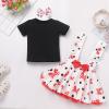 ABEWIP Baby Toddler Girl Pink Mouse Bow Knot Polka Dots Tulle Dress+Shirt Top Fancy Costume with Headband Black and Red 18-24 Months view 2