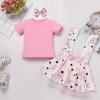 ABEWIP Baby Toddler Girl Pink Mouse Bow Knot Polka Dots Tulle Dress+Shirt Top Fancy Costume with Headband Pink 2-3 Years view 2