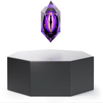 Ascendice - Floating Dice for D&D (Purple Dragon Eye & Matte Black Base)