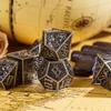 UDIXI Metal DND Dice 7PCS Polyhedral Dice Set D&D Metal Ancient Silver for RPG Role Playing Games view 4