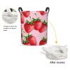 Foruidea Strawberries Laundry Basket,Laundry Hamper,Collapsible Storage Bin, Oxford Fabric Clothes Baskets,Nursery Hamper For Home,Office,Dorm,Gift Basket view 2