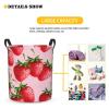 Foruidea Strawberries Laundry Basket,Laundry Hamper,Collapsible Storage Bin, Oxford Fabric Clothes Baskets,Nursery Hamper For Home,Office,Dorm,Gift Basket view 3