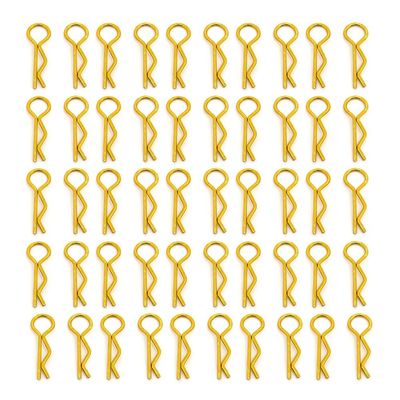 BrewJa 50PCS RC Car Metal Body Shell Clips Pins R Shape Pins Compatible with Traxxas TRX4 1/10 Model Car Multicolor RC Rock Crawler Vehicle Models (Color : Gold)