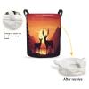 Foruidea Two Moose Laundry Basket,Laundry Hamper,Collapsible Storage Bin, Oxford Fabric Clothes Baskets,Nursery Hamper For Home,Office,Dorm,Gift Basket view 2