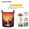 Foruidea Two Moose Laundry Basket,Laundry Hamper,Collapsible Storage Bin, Oxford Fabric Clothes Baskets,Nursery Hamper For Home,Office,Dorm,Gift Basket view 3