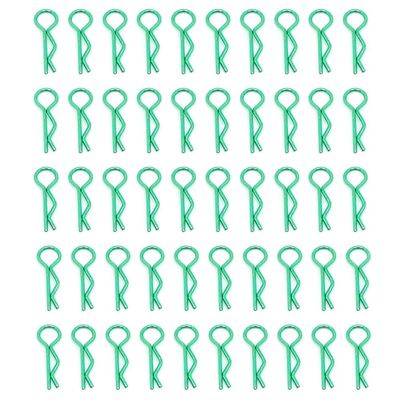 BrewJa 50PCS RC Car Metal Body Shell Clips Pins R Shape Pins Compatible with Traxxas TRX4 1/10 Model Car Multicolor RC Rock Crawler Vehicle Models (Color : Green)