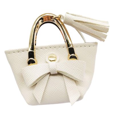 Fonowx Male Doll Outfit PU Leather Miniature Handbag 1/6 Scale Tote Bag Dollhouse Accessories Open Feature for Storage Suitable for Collectors Play, White