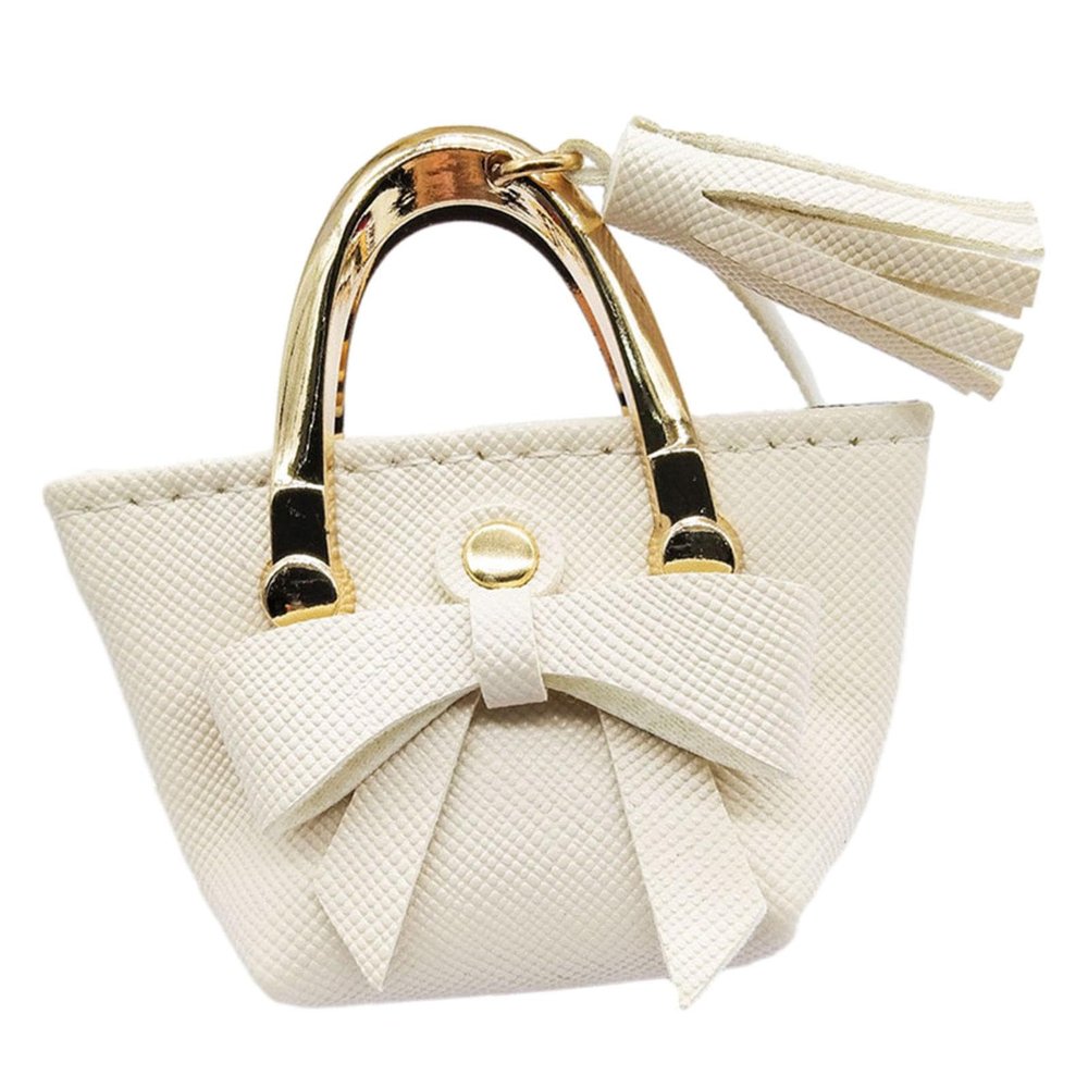 Fonowx Male Doll Outfit PU Leather Miniature Handbag 1/6 Scale Tote Bag Dollhouse Accessories Open Feature for Storage Suitable for Collectors Play, White