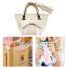 Fonowx Male Doll Outfit PU Leather Miniature Handbag 1/6 Scale Tote Bag Dollhouse Accessories Open Feature for Storage Suitable for Collectors Play, White view 3