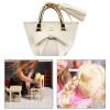 Fonowx Male Doll Outfit PU Leather Miniature Handbag 1/6 Scale Tote Bag Dollhouse Accessories Open Feature for Storage Suitable for Collectors Play, White view 4