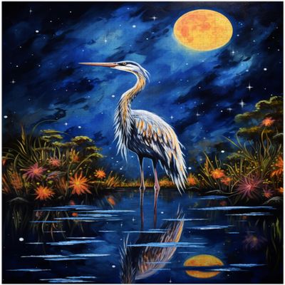 Starry Night Crane Jigsaw Puzzle 300/500/1000 Piece (1000pc (5075cm))