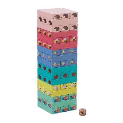 Relaxdays Wobble Tower, Colorful, 26 x 7.5 x 7.5 cm
