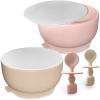 Silicone Baby Feeding Set - Suction Bowls With Lids and Spoons for Infants 0-6 Months, Extra Strong, BPA Free - Essentials for Babies & Toddlers view 1