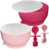 Suction Bowl Set with Lids and Spoons - Baby Feeding Essentials, Extra Strong BPA-Free Silicone Bowls for Infants, Babies & Toddlers view 1