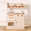 ROBOTIME Play Kitchen for Kids Toddlers, Wooden Pretend Play Kitchen Set Toy with Cutting Food Set, Toys Kitchen Gift for 3+ Year Old Kids, Girls & Boys view 4