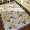 1/12 1/6 Scale Miniature Roster Roses French Aubusson Design Dollhouse Rug (5.1" X 8.2") view 1