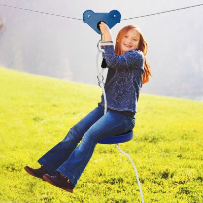 EcoTypee 80FT Zip Line Kit for Kids and Adult,Up to 380 lb,Accessory for Warrior Obstacle Course for Kids,Zipline Kits for Backyard