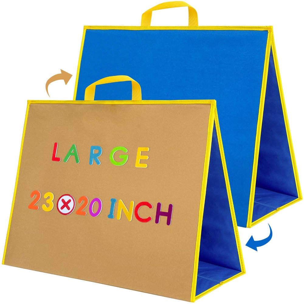 large Felt Flannel Board 22.8*19.7 In,Felt Story learning Board for Toddlers,Classroom,Preschool,Kiddie Corner, Interactive,Foldable,Stand,For Walls Felt Baord,Double-Sided Use,Gifts for Kids