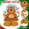 12 Pcs Groundhog Day Decorations Honeycomb Centerpieces Happy Groundhog Day Table Decor Birthday Gifts Party Centerpieces view 3