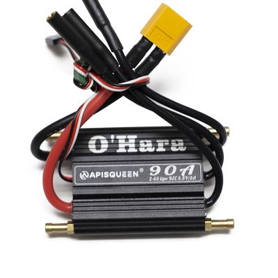 ApisQueen O'Hara 90A 2-6S LiPo ESC Waterproof Brushless Electronic Speed Controller with BEC and XT60 4.0mm Banana Head Connector for RC Boats Model Ship