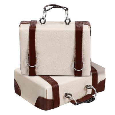 1/12 Miniature Trunk Suitcase 2Pcs Luggage Briefcase Micro Landscape Travel Trunk Photo Props Dollhouse Decoration Accessories
