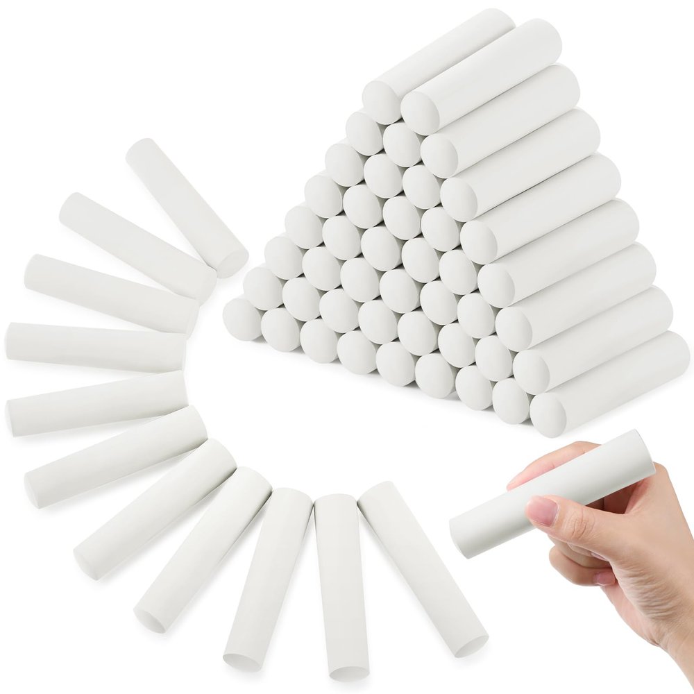 Fulmoon 80 Pcs Jumbo Sidewalk Chalk Bulk for Kids Large Outdoor Street Washable Chalk for Toddler Adults Art Drawing Painting Christmas Classroom Gifts(White)