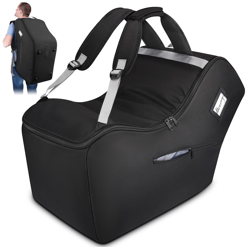 YOREPEK Padded Car Seat Travel Bag Backpack Compatible with All Nuna Pipa Car Seat and Base, Infant Car Seat Bags for Air Travel with Shoulder Straps, Carseat Cover with Side Pocket, Protective Feet