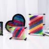 3D Pin Art Board, Handprint Sculpture Colourful Plasic Hand Print Model 3D Pin Handprint Facial Model Transparent Acrylic Clone Funny Prank Impression Art Sculpture for Children (S) view 4