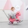 Runboll Rocking Horse for Toddlers, Baby Rocking Toy with Push Handle, Backrest & Detachable Balance Board, Riding Horse Toy for Baby Girl and Boy, 1-3 Years Old Kids Riding Birthday view 4
