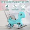 Runboll Rocking Horse for Toddlers, Baby Rocking Toy with Push Handle, Backrest & Detachable Balance Board, Riding Horse Toy for Baby Girl and Boy, 1-3 Years Old Kids Riding Birthday view 2