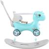 Runboll Rocking Horse for Toddlers, Baby Rocking Toy with Push Handle, Backrest & Detachable Balance Board, Riding Horse Toy for Baby Girl and Boy, 1-3 Years Old Kids Riding Birthday view 3