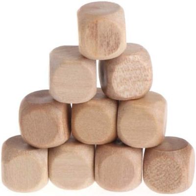 10 Pcs Wooden Dice, 6 Sided Blank Dice Round Corner Cube DIY Graffiti Crafts Board Game Party Supplies Standard Game Dices (1.8cm)
