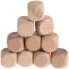 10 Pcs Wooden Dice, 6 Sided Blank Dice Round Corner Cube DIY Graffiti Crafts Board Game Party Supplies Standard Game Dices (1.8cm) view 1